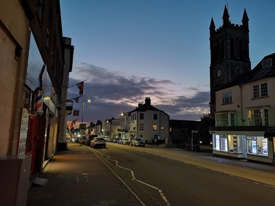 Honiton at sunset